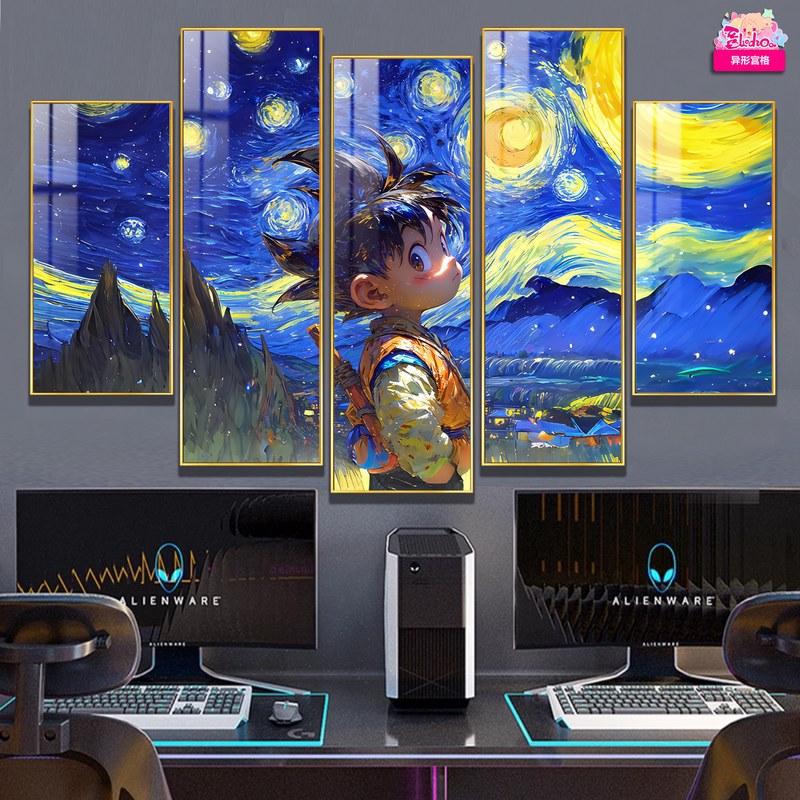 阿喵画社《梵高星空 悟空》七龙珠 异形套组装饰画鼠标垫 官图 3